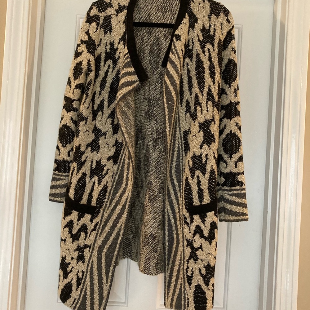Tan and black print Cardigan